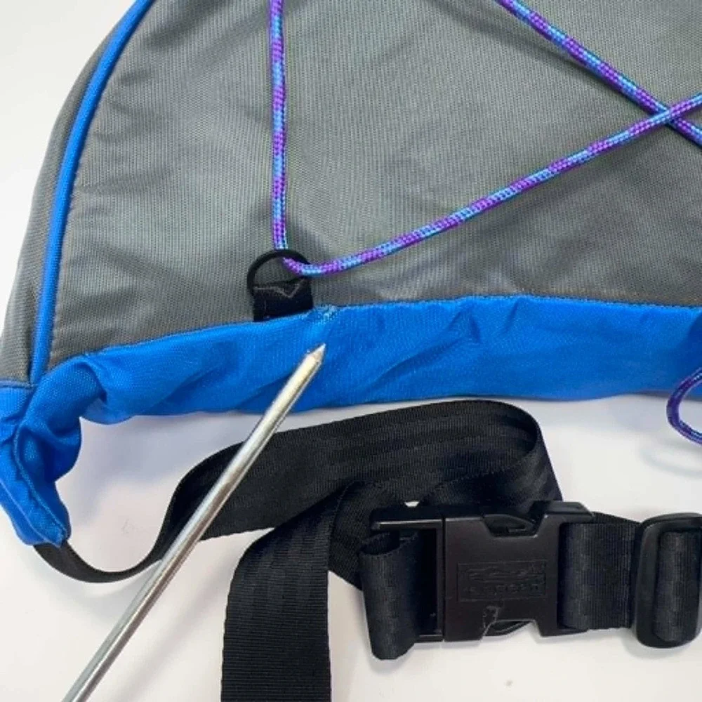 VTG LL Bean Waist Pack Blue Gray Purple Gorpcore Hiking Deluxe Medium Fanny Pack